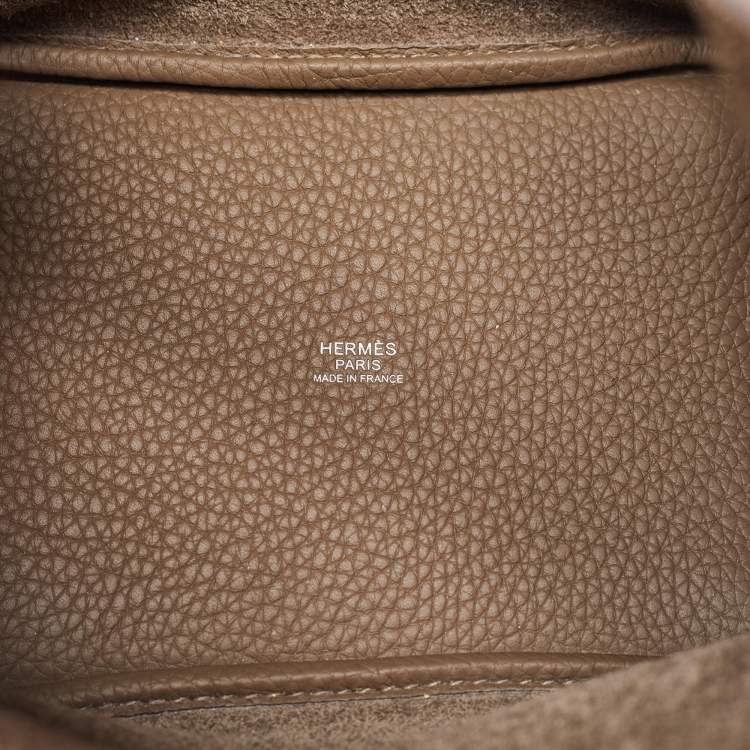 Pre Owned Hermes Etoupe Grey Taurillon Clemence Leather Picotin Lock 18 Bag