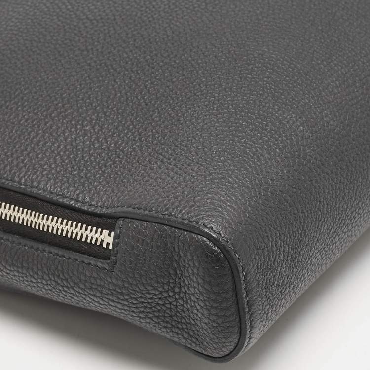Pre Owned Hermes Noir Togo Leather Victoria Light Briefcase