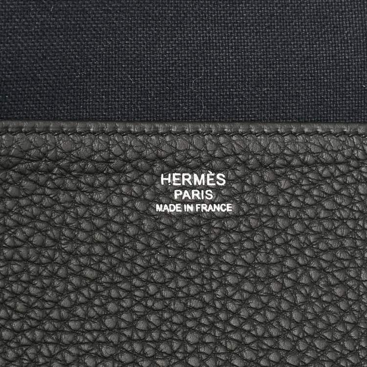 Pre Owned Hermes Noir Togo Leather Victoria Light Briefcase