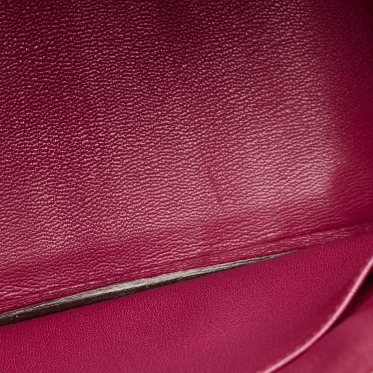 Pre Owned Hermes Rose Tyrien Shiny Niloticus Crocodile Palladium Finish Birkin 25 Bag