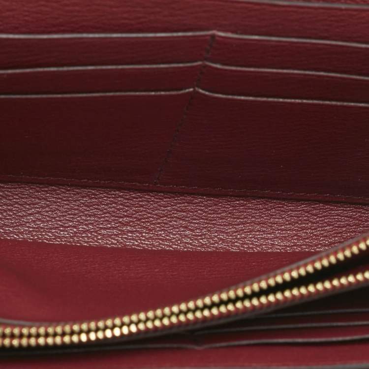 Pre Owned Hermes Bourgogne Matte Alligator Kelly Longue Wallet