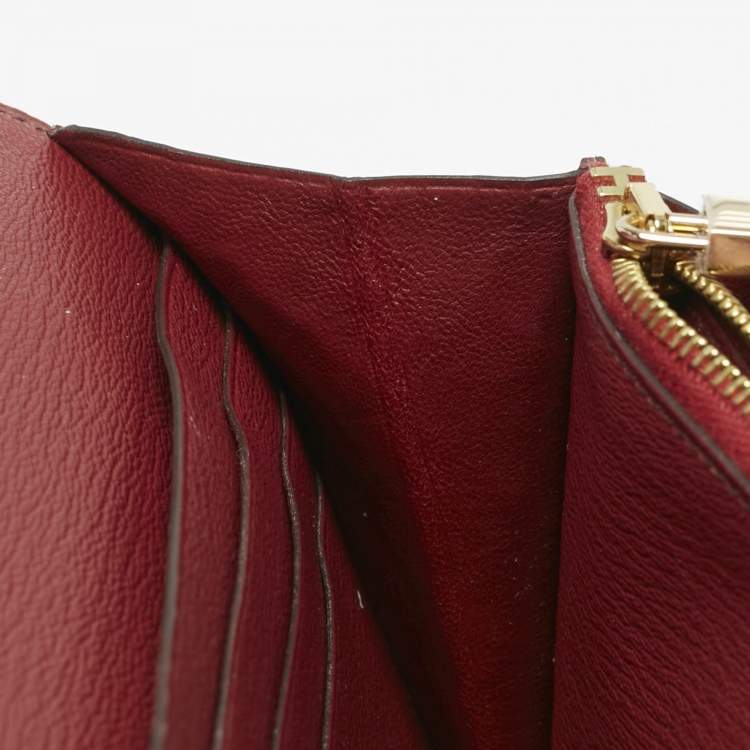 Pre Owned Hermes Bourgogne Matte Alligator Kelly Longue Wallet