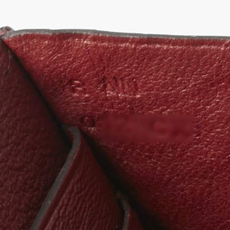Pre Owned Hermes Bourgogne Matte Alligator Kelly Longue Wallet