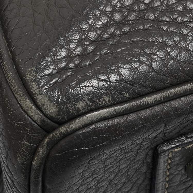 Pre Owned Hermes Graphite Taurillon Clemence Leather Palladium Finish JPG Shoulder Birkin 42 Bag