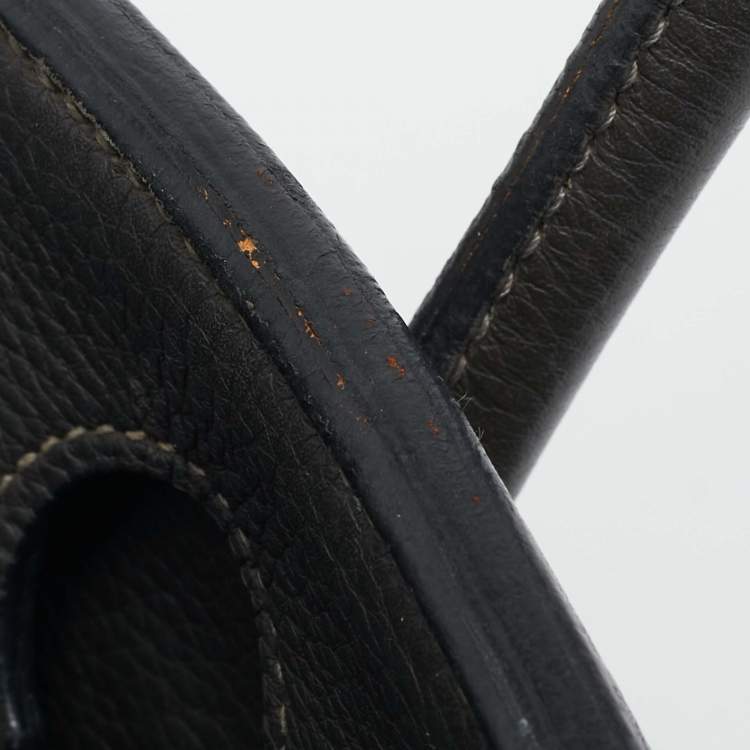 Pre Owned Hermes Graphite Taurillon Clemence Leather Palladium Finish JPG Shoulder Birkin 42 Bag