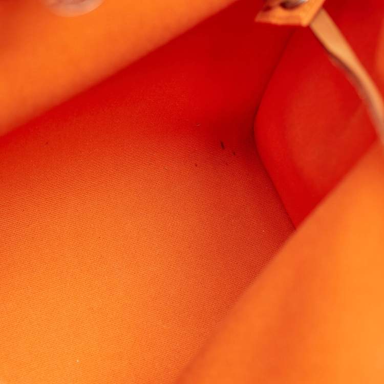 Pre Owned Hermes Orange/Natural Toile and Vache Hunter Herbag 31 Bag