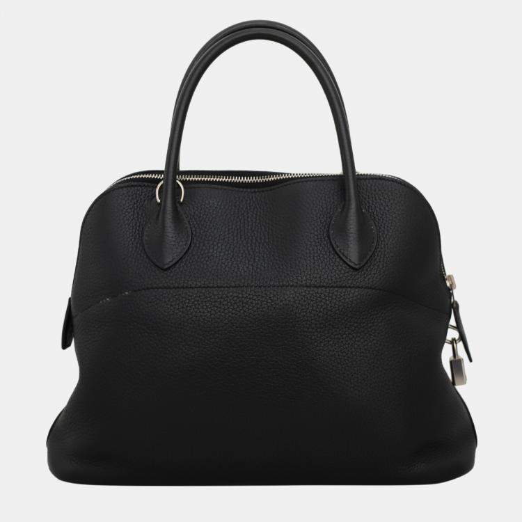 Pre Owned Hermes Black Clemence Leather Bolide 31 Top Handle Bag