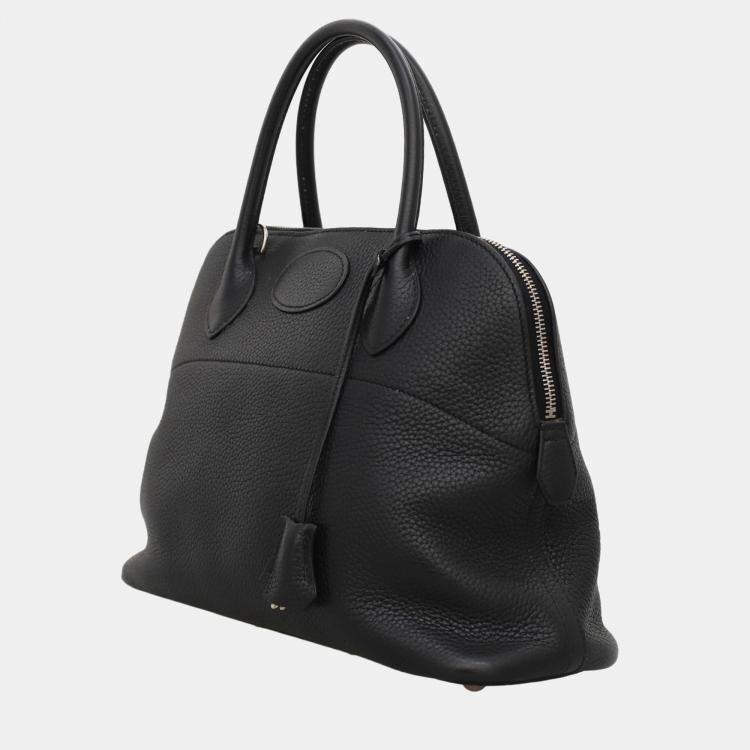 Pre Owned Hermes Black Clemence Leather Bolide 31 Top Handle Bag