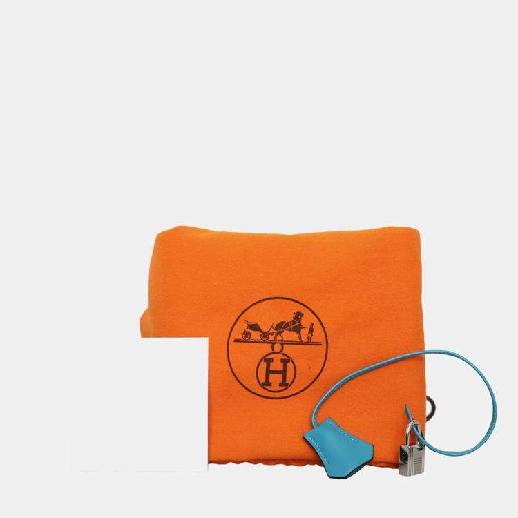 Pre Owned Hermes Turquoise Swift Calfskin Birkin 35 Top Handle Bag