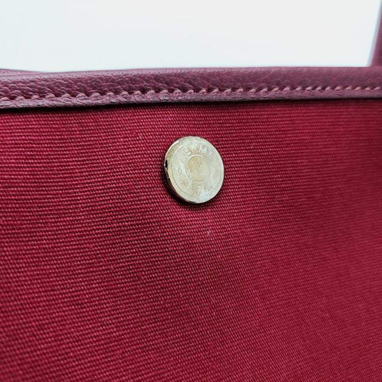 Pre Owned Hermes Red Leather Garden Party 36 bag