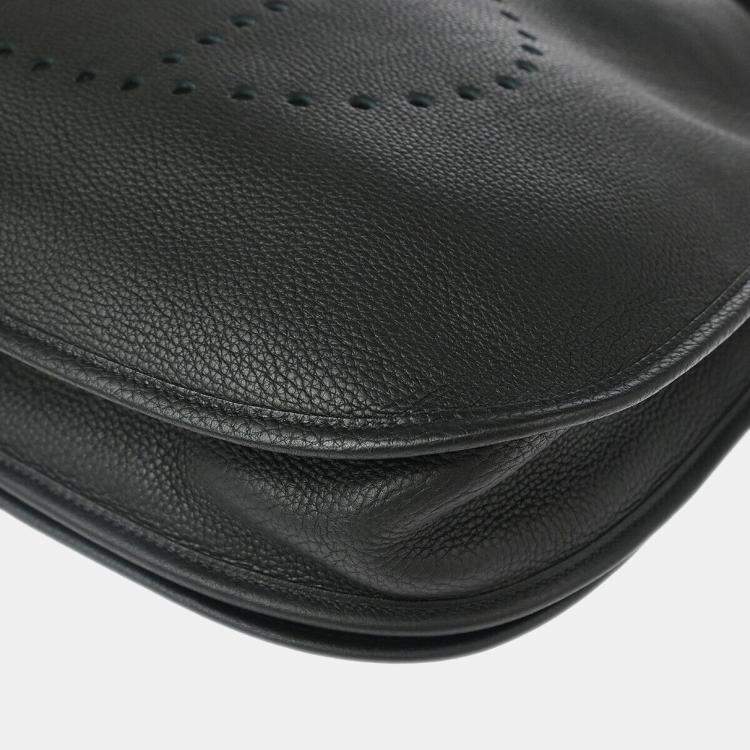 Pre Owned Hermes Black Togo Leather Evelyne II GM Shoulder Bag