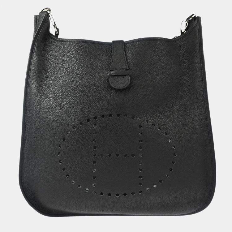 Pre Owned Hermes Black Togo Leather Evelyne II GM Shoulder Bag