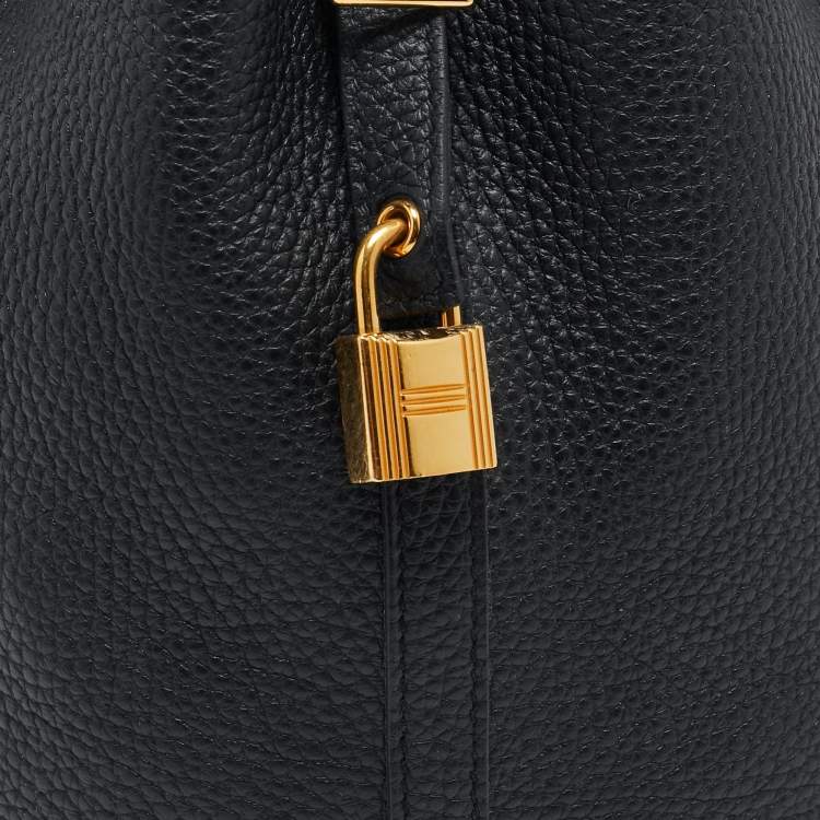 Pre Owned Hermès Noir Taurillon Clemence Leather Picotin Lock 18 Bag