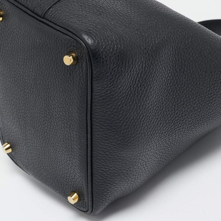 Pre Owned Hermès Noir Taurillon Clemence Leather Picotin Lock 18 Bag