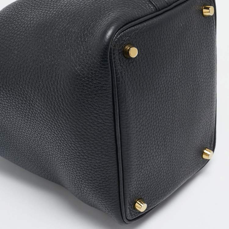 Pre Owned Hermès Noir Taurillon Clemence Leather Picotin Lock 18 Bag