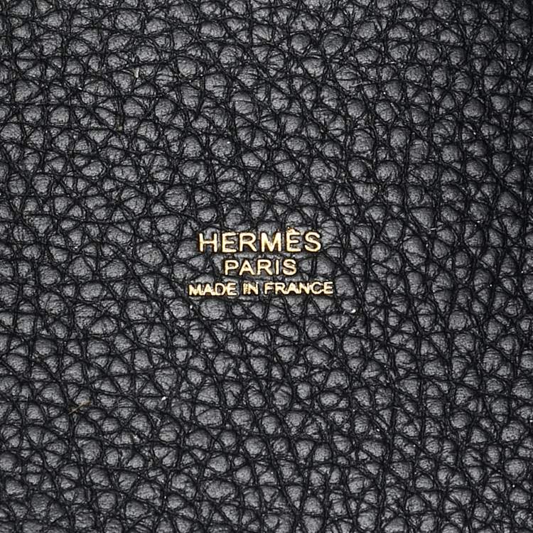 Pre Owned Hermès Noir Taurillon Clemence Leather Picotin Lock 18 Bag