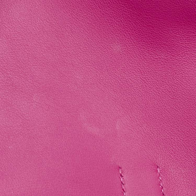 Pre Owned Hermès Rose Shocking Lizard and Swift Leather Jige Elan 29 Clutch