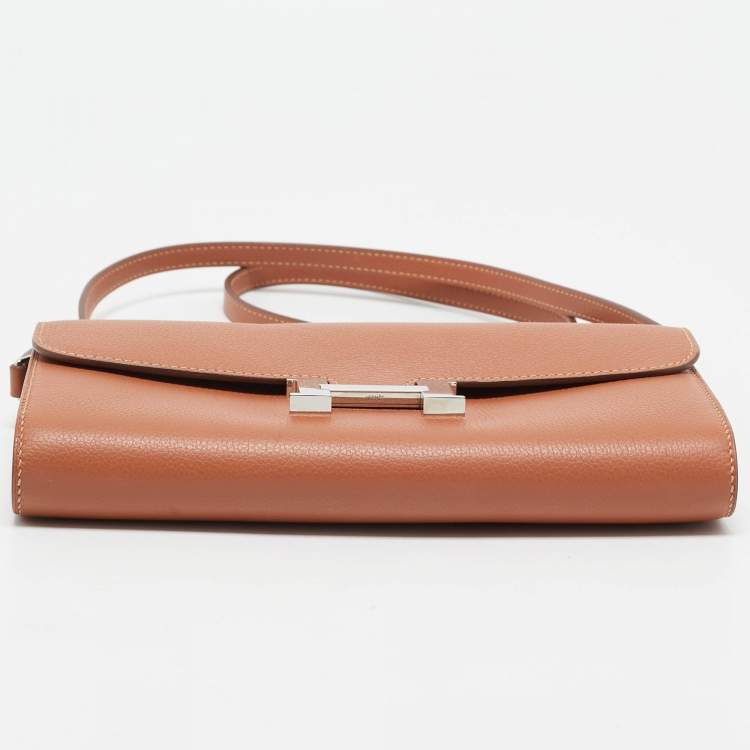 Pre Owned Hermès Blush Evercolor Leather Constance To Go Wallet