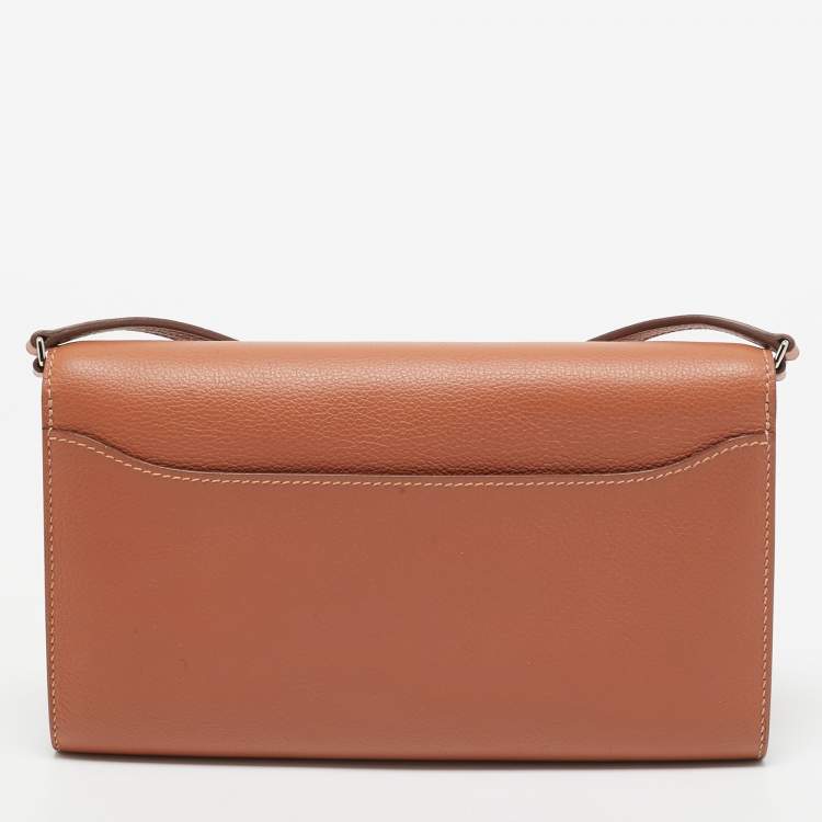 Pre Owned Hermès Blush Evercolor Leather Constance To Go Wallet