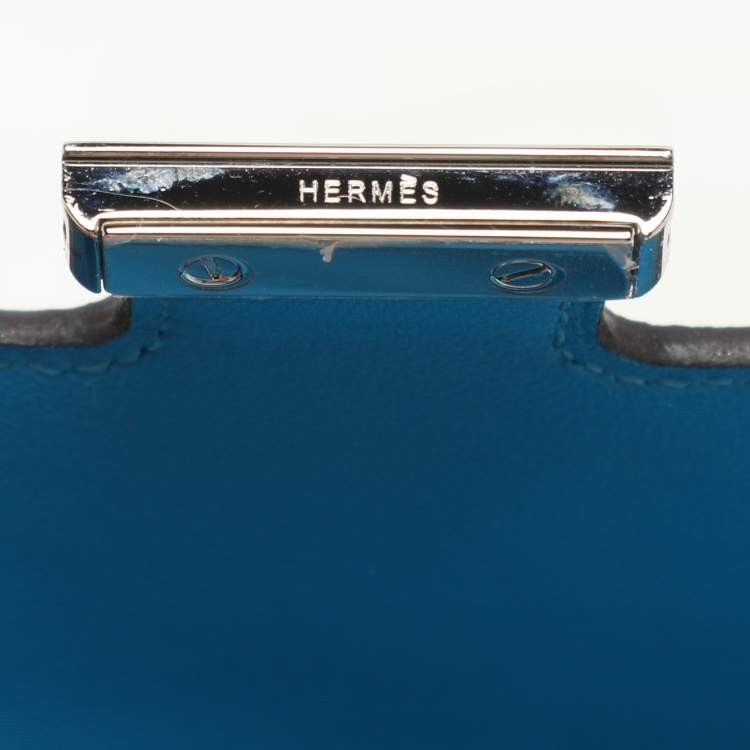 Pre Owned Hermes Bleu Zanzibar Epsom Leather Constance Compact Wallet