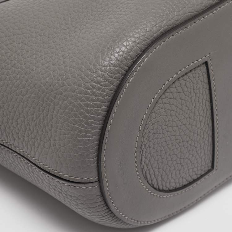 Pre Owned Hermes Gris Meyer Taurillon Clemence and Swift Leather In The Loop 18 Bag