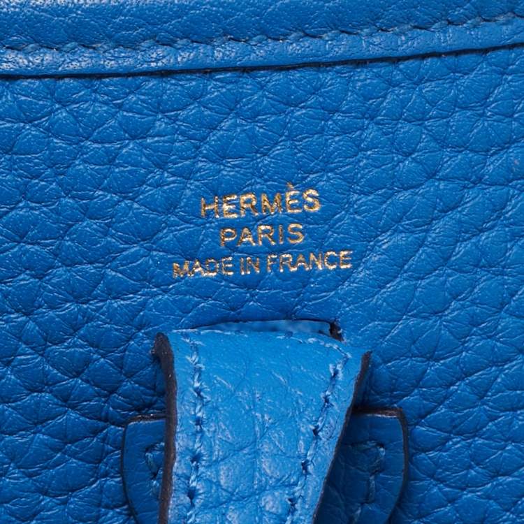 Pre Owned Hermès Bleu France Taurillon Clemence Leather Evelyne TPM Bag