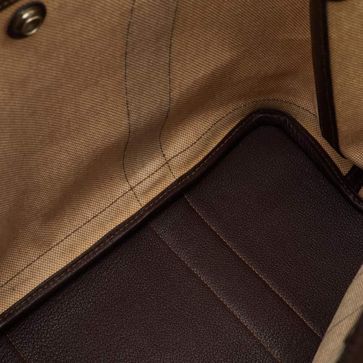 Pre Owned Hermès Natural/Ebene Toile Canvas and Negonda Leather Garden Party 36 Bag