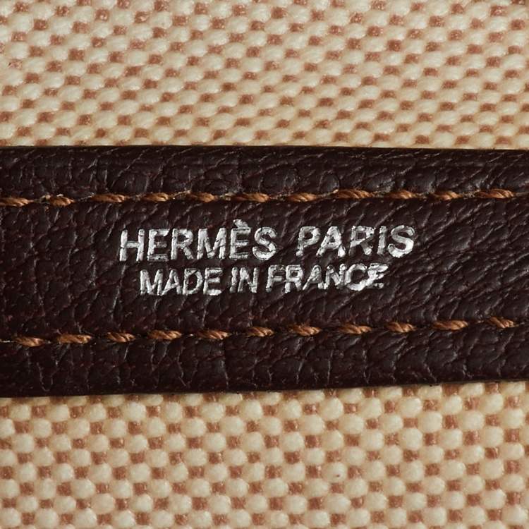 Pre Owned Hermès Natural/Ebene Toile Canvas and Negonda Leather Garden Party 36 Bag