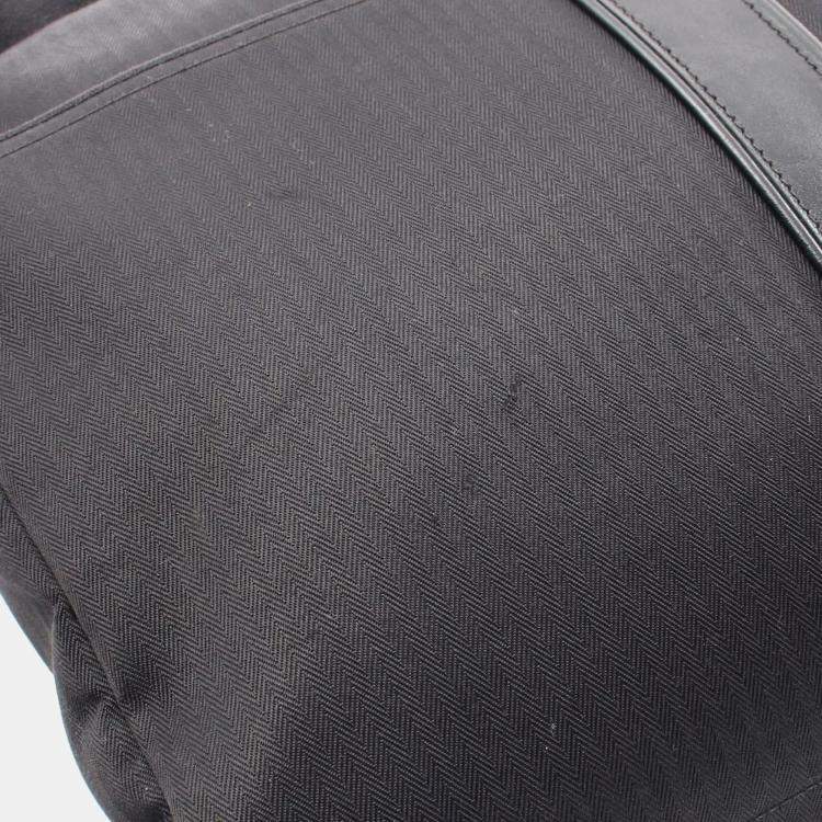 Pre Owned Hermes Black Canvas Leather Acapulco Basas Crossbody Bag