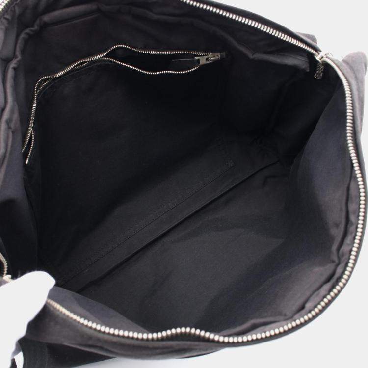 Pre Owned Hermes Black Canvas Leather Acapulco Basas Crossbody Bag