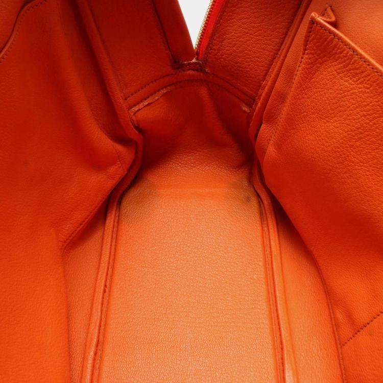 Pre Owned  Hermes Orange Leather Plume 32 Handbag  