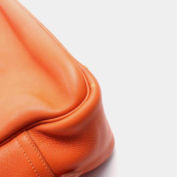 Pre Owned  Hermes Orange Leather Plume 32 Handbag  