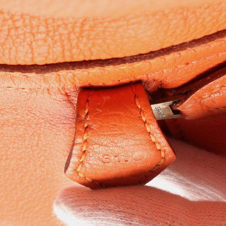 Pre Owned  Hermes Orange Leather Plume 32 Handbag  