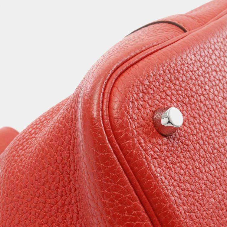 Pre Owned Hermes Red Taurillon Clemence Leather Picotin Lock 22 Handbag 