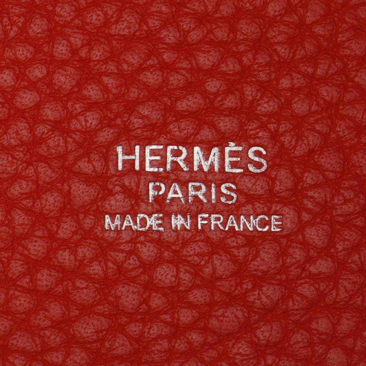 Pre Owned Hermes Red Taurillon Clemence Leather Picotin Lock 22 Handbag 
