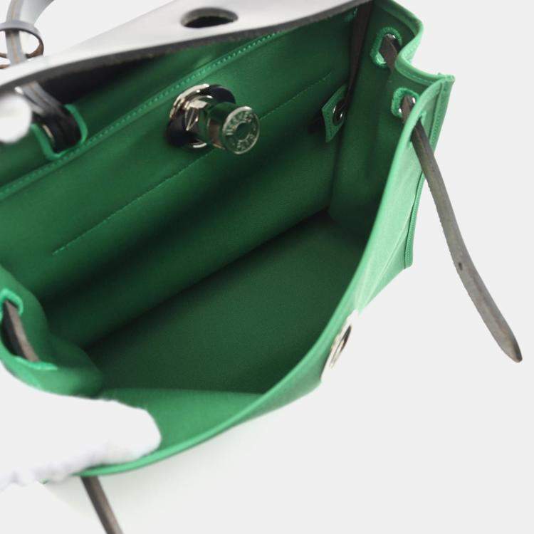 Pre Owned Hermes Hunter Mint D Toile Officie Herbag Zip 31 Shoulder Bag
