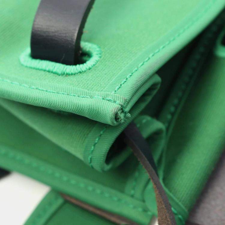Pre Owned Hermes Hunter Mint D Toile Officie Herbag Zip 31 Shoulder Bag