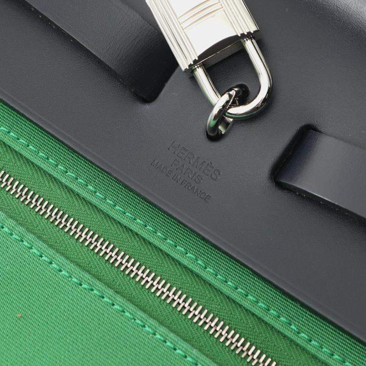 Pre Owned Hermes Hunter Mint D Toile Officie Herbag Zip 31 Shoulder Bag