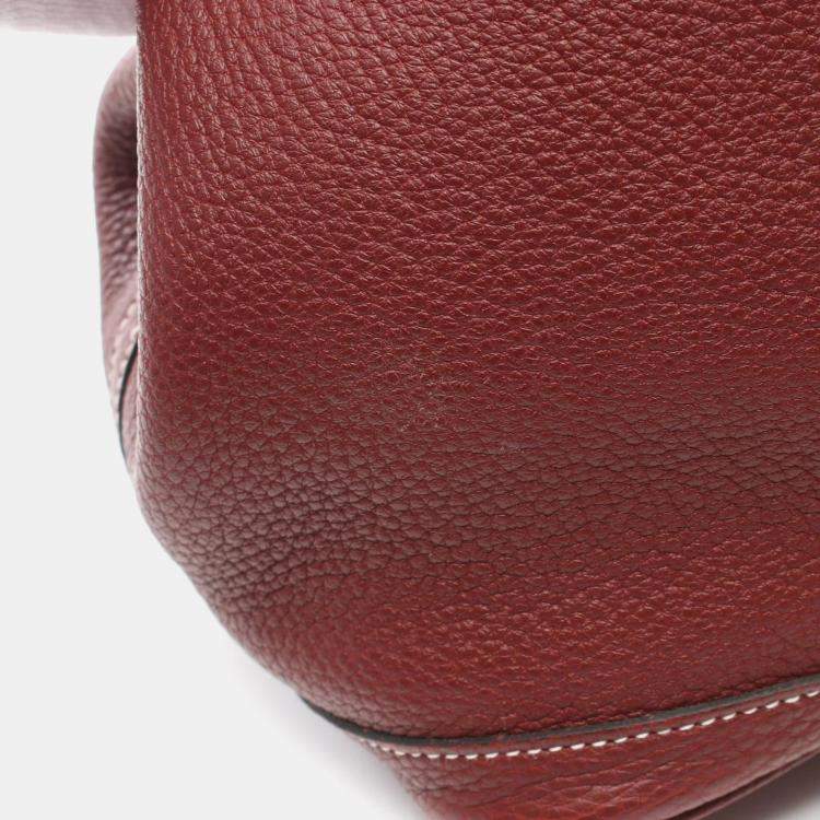 Pre Owned Hermes Rouge H Negonda Leather Garden Party 36 Tote Bag