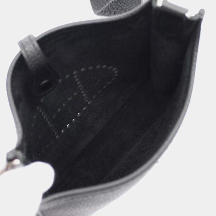 Pre Owned Hermes Black Taurillon Clemence Evelyne TPM Amazon Shoulder Crossbody Bag  