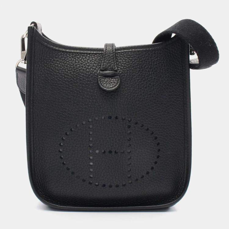 Pre Owned Hermes Black Taurillon Clemence Evelyne TPM Amazon Shoulder Crossbody Bag  