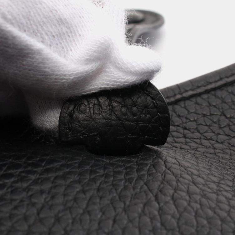 Pre Owned Hermes Black Taurillon Clemence Evelyne TPM Amazon Shoulder Crossbody Bag  