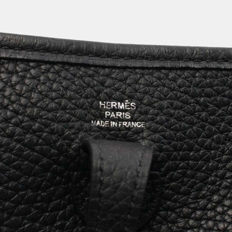 Pre Owned Hermes Black Taurillon Clemence Evelyne TPM Amazon Shoulder Crossbody Bag  