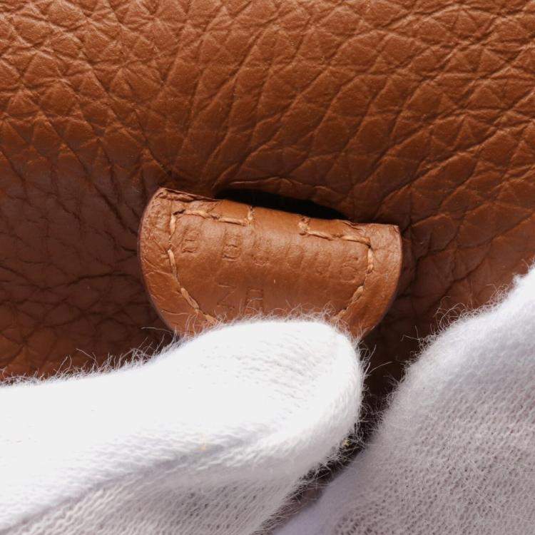 Pre Owned Hermes Brown Clemence Leather Evelyne TPM Shoulder Bag  