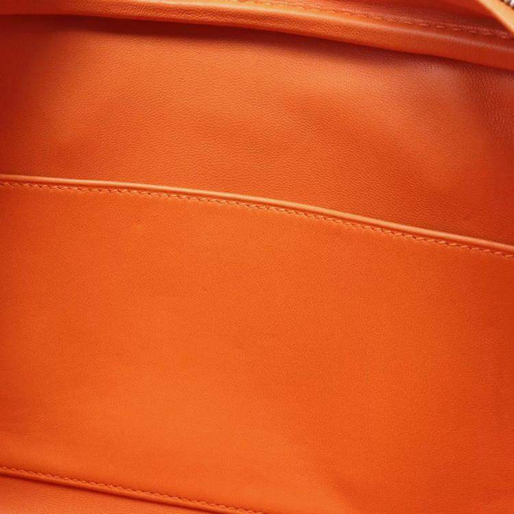Pre Owned Hermes Orange Epsom Leather Plum Elan 28 Handbag 