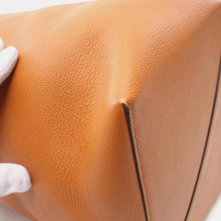 Pre Owned Hermes Brown Toffee Evercolor Leather Licol 19 Shoulder Bag  