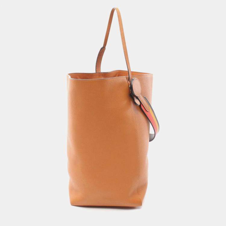 Pre Owned Hermes Brown Toffee Evercolor Leather Licol 19 Shoulder Bag  