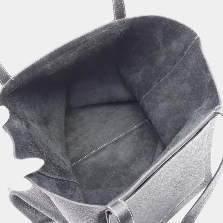 Pre Owned Hermes Black Taurillon Clemence Leather Cabas Serie 46 Tote Bag 