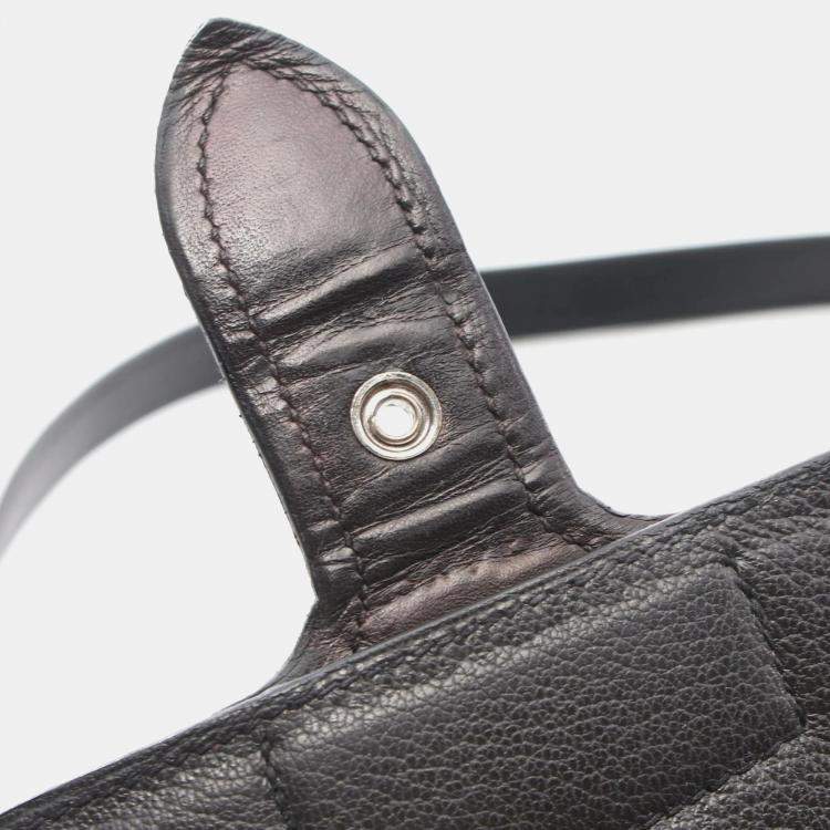 Pre Owned Hermes Black Calf Leather Shoulder Crossbody Bag 