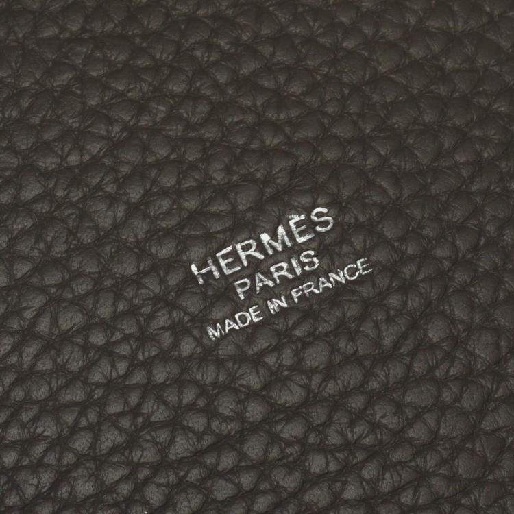 Pre Owned Hermes Etain Taurillon Clemence Picotin Lock 18 Handbag